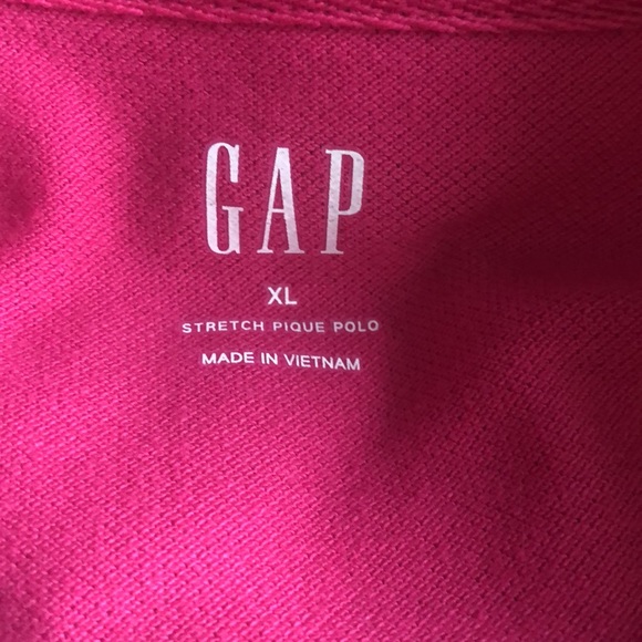 Gap Pink Stretch Pique Moisture Wicking Polo Short Sleeve Sz XL - Picture 6 of 7